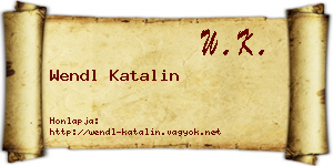 Wendl Katalin névjegykártya